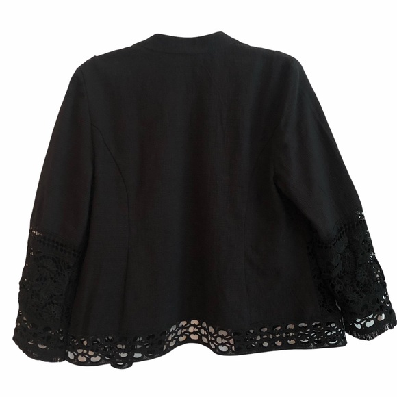 Chico’s Black Embroidered Embellished Jacket 12P - Picture 2 of 9